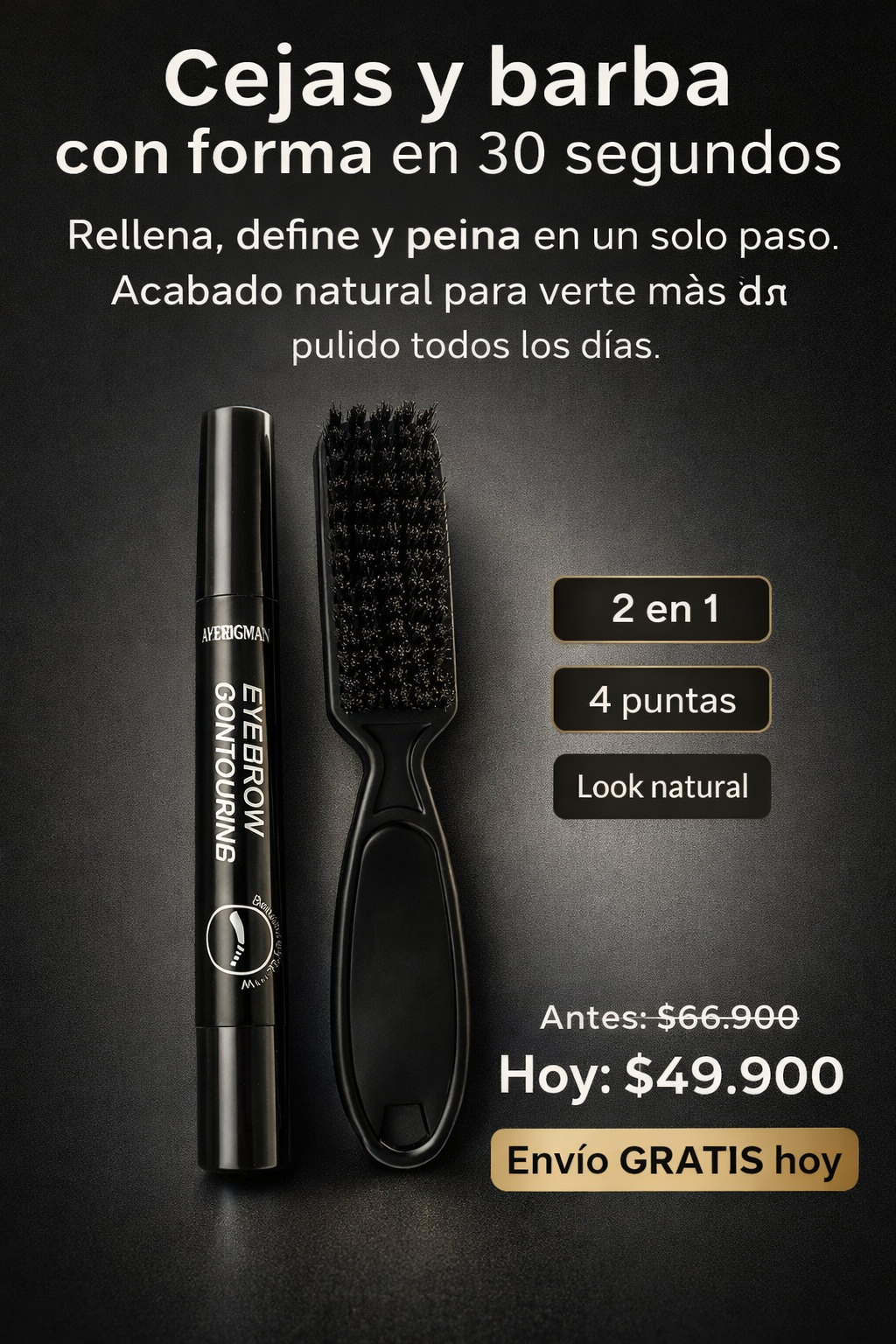 Lápiz Definidor de Barba y Cejas 2 en 1