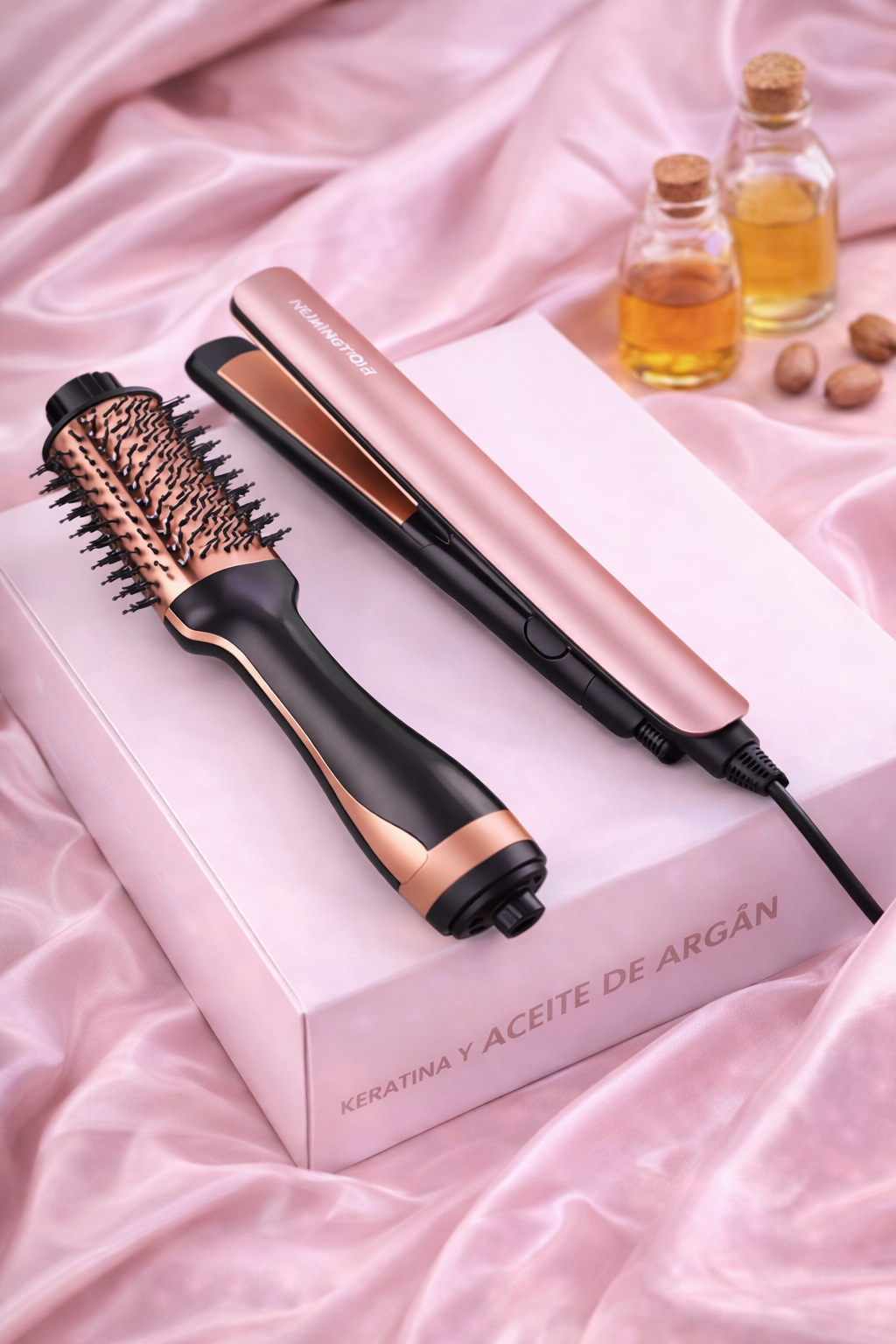 Combo Cepillo  Remington Keratina & Argán 2 en 1